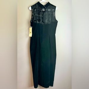 Althuser Women’s Sleeveless Velvet Dress, Black, Size 12, NWT